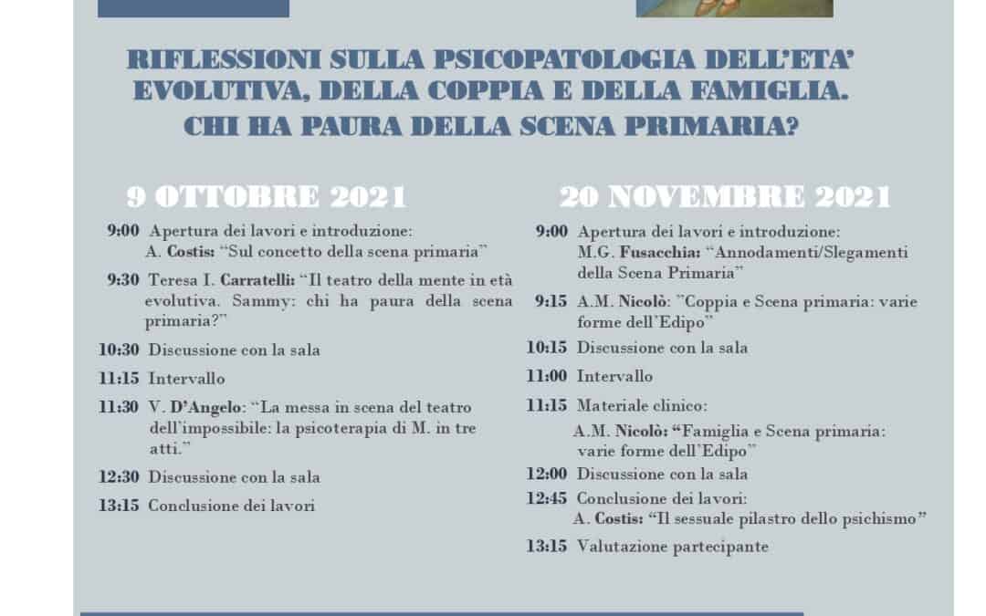 Riflessioni sulla psicopatologia dell’età evolutiva, della coppia e della famiglia. Chi ha paura della scena primaria?